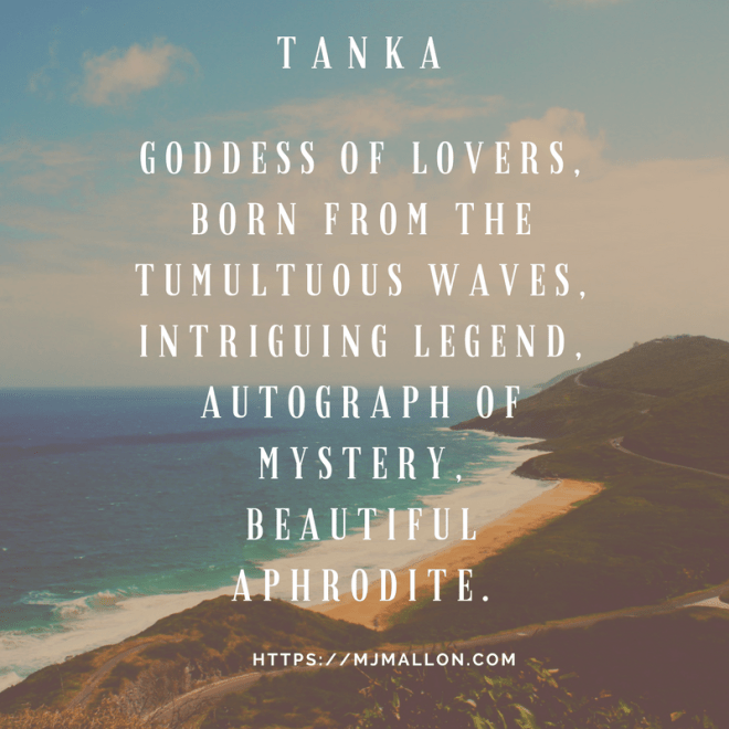 Goddess of lovers,Born from the tumultuous waves,Intriguing legend,Autograph of mystery,Beautiful Aphrodite.