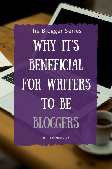 Title Image: The Blogger Series - Why it's beneficial for writers to be bloggers.  Image: Laptop on desk